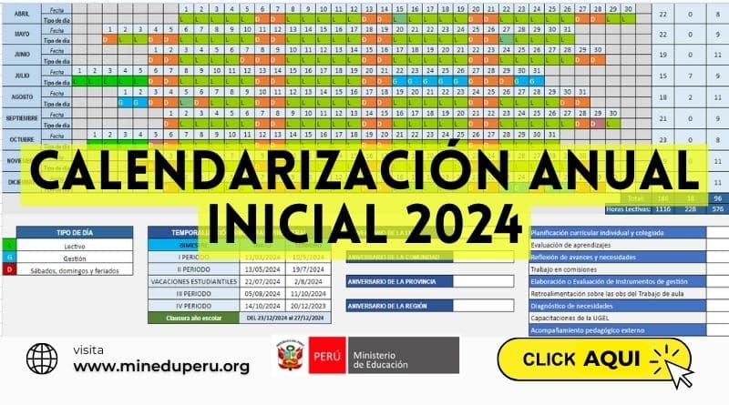 CALENDARIZACIÓN ANUAL INICIAL 2024