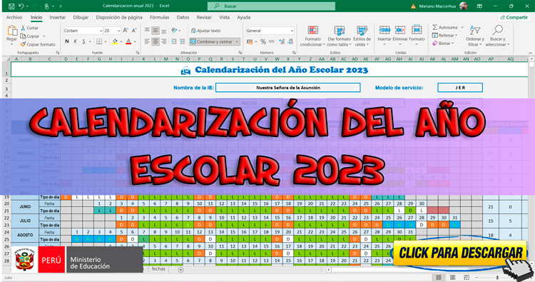 CALENDARIZACION DELAÑO ESCOLAR 2023