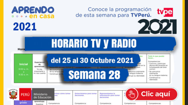 HORARIO TV Y RADIO SEMANA 28