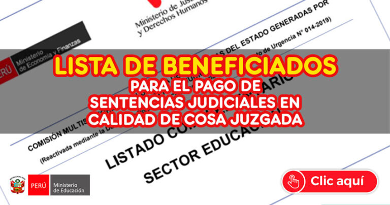 Lista de beneficiados para el pago de sentencias judiciales en calidad ...