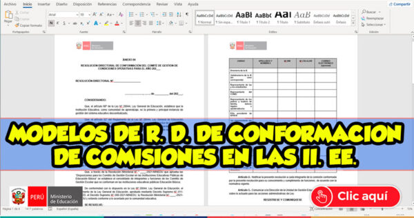 MODELOS DE R. D. DE CONFORMACIÓN DE COMISIONES EN LAS II. EE.