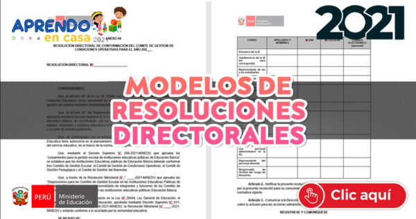 ✓MODELOS DE RESOLUCIONES DIRECTORALES 2021? | Ministerio de Educación