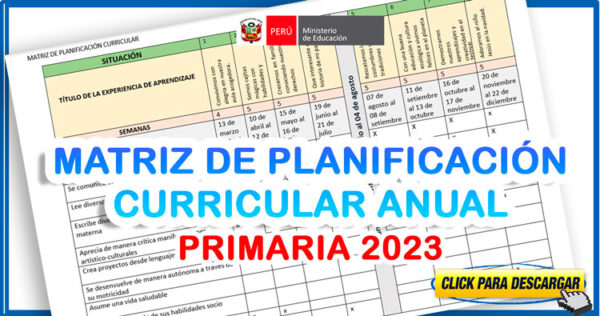 MATRIZ DE PLANIFICACIN CURRICULAR ANUAL PRIMARIA 2023 | Ministerio de ...