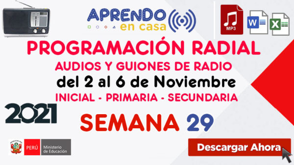 PROGRAMACIÓN RADIAL SEMANA 29 Audios y Guiones (Word – Mp3)
