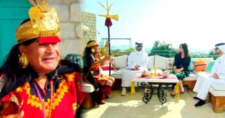 Sixto Falcón es un hombre cusqueño que viene causando sensación en Qatar por estar vestido como un inca e incluso fue entrevistado por jeques árabes.
