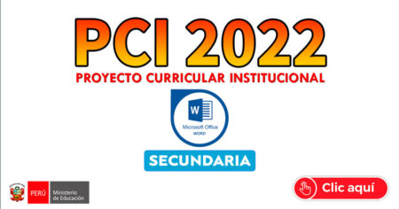 Descargue el PCI 2022 en word para el nivel Secundaria
