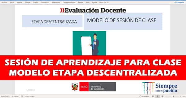 SESION DE APRENDIZAJE PARA CLASE MODELO ETAPA DESENTRALIZADA