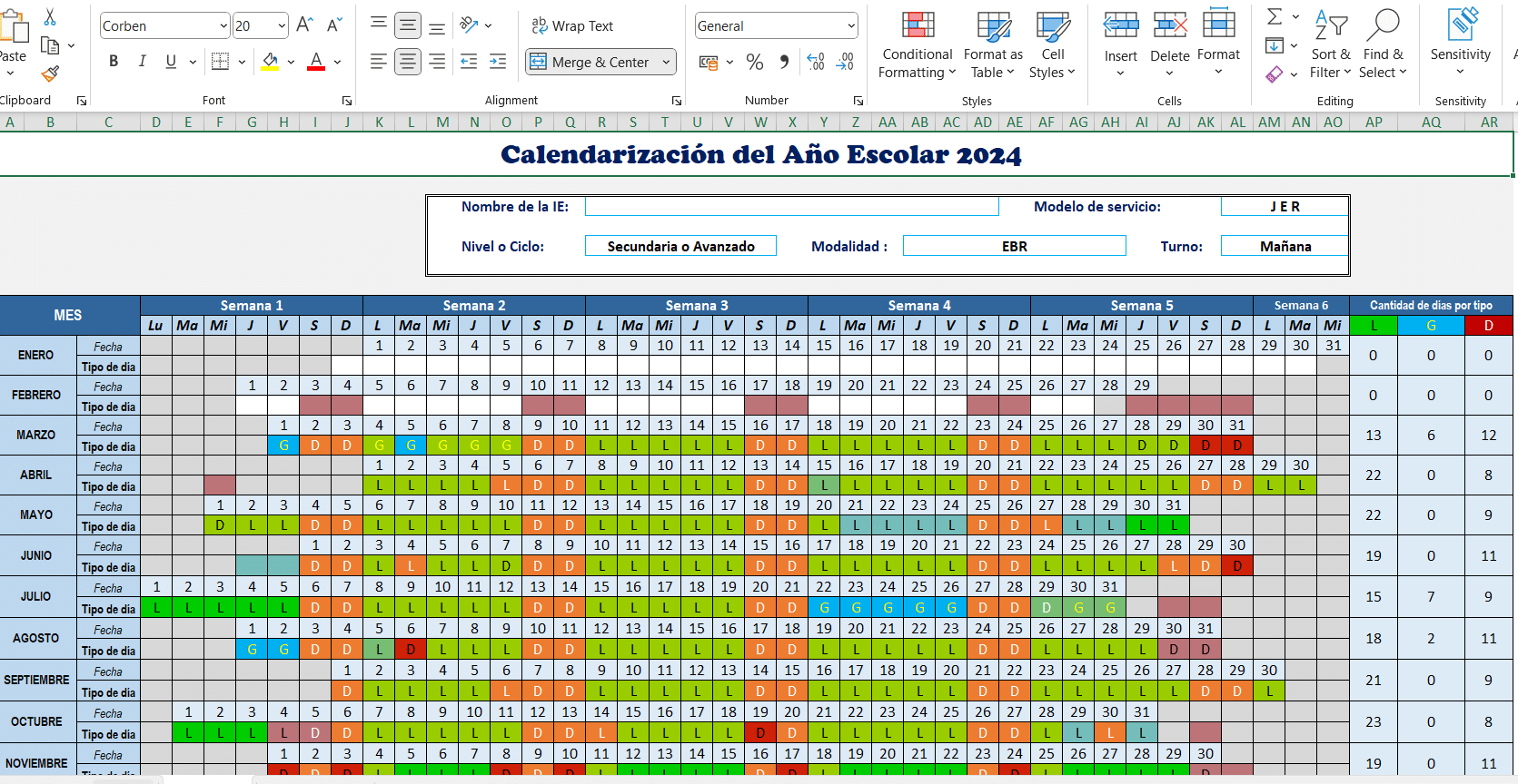 CALENDARIZACIÓN ANUAL 2024 DEL MINEDU