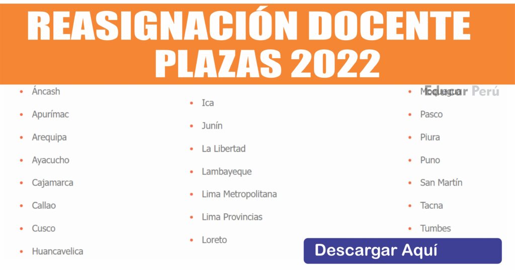 Prepublicación de plazas para reasignación docente 2022